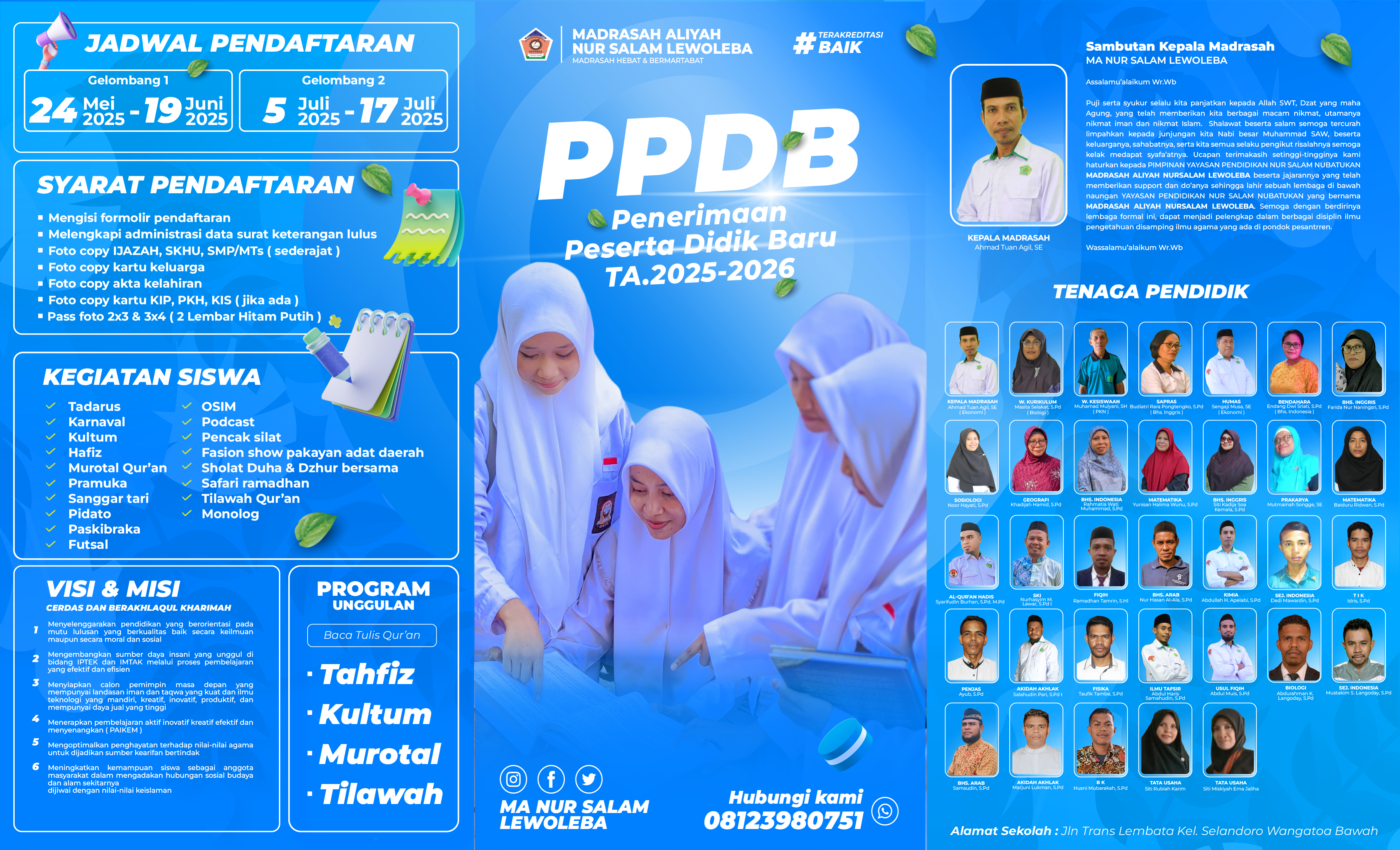 PENERIMAAN PESERTA DIDIK BARU MA NUR SALAM LEWOLEBA TAHUN AJARAN 2025/2026